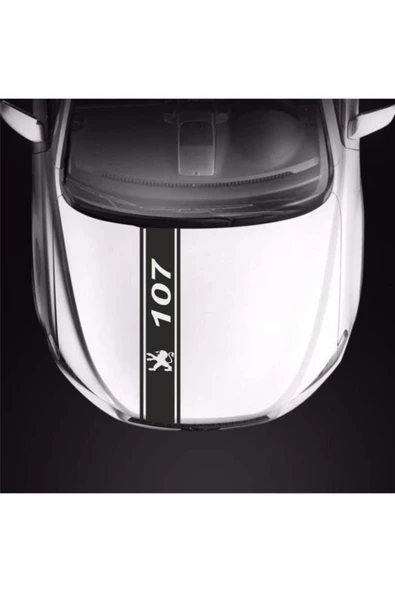 Peugeot 107 İçin Uyumlu Aksesuar Oto Kaput Şerit Sticker ürün görseli 1
