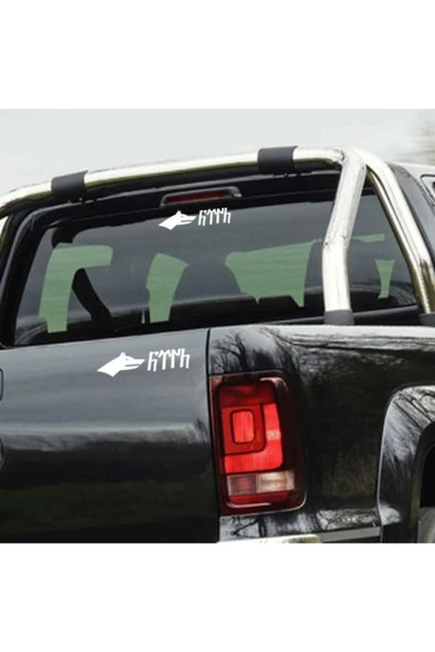 Göktürkçe Türk Yazılı Kurt Transfer Sticker Etiket 17*5 Cm - Resim 2