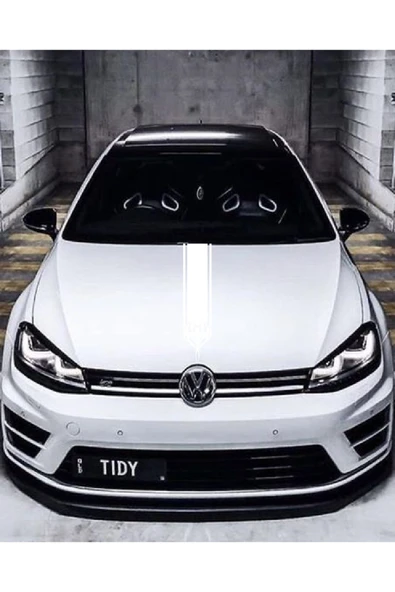 Oto Kaput Şerit Sticker Kılçık Tasarımlı Beyaz 15*60 Cm - Resim 2