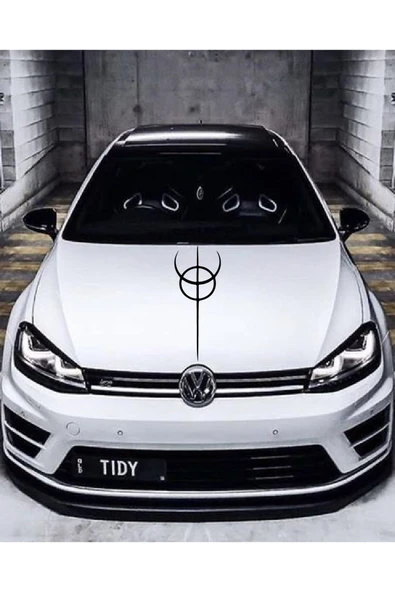 Oto Kaput Şerit Sticker Dönence Daire Tasarım Siyah 20*60 Cm ürün görseli