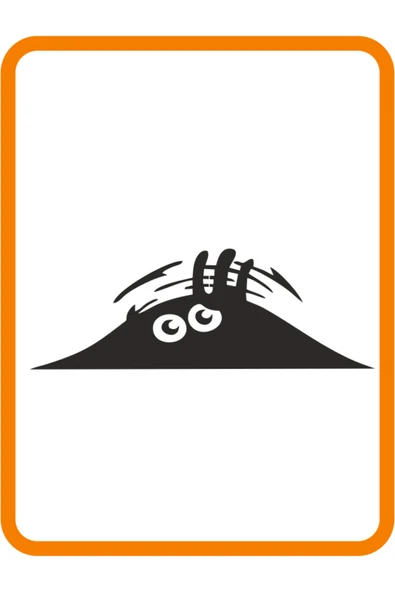 Bagajdan Bakan Şaşkın Hayalet Oto Sticker Siyah 30*10 Cm ürün görseli 1