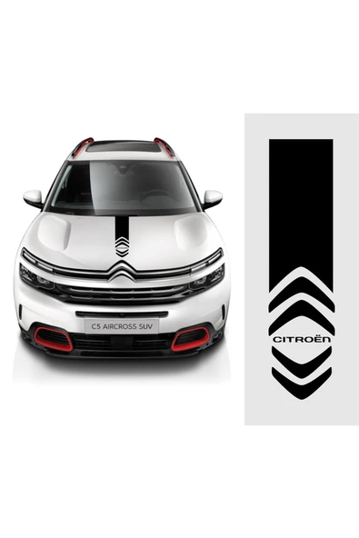 Citroen Sport İçin Uyumlu Aksesuar Kaput Şerit Oto Sticker 60*15 Cm ürün görseli 1