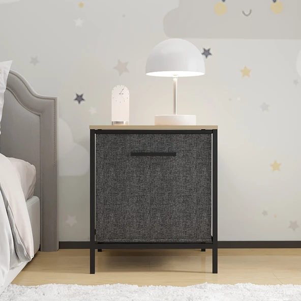 Çocuk Dolap 1 Çekmeceli Komodin Sehpa Füme 1596 - 2