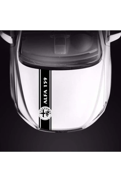 Alfa Romeo 159 İçin Uyumlu Aksesuar Oto Kaput Şerit Sticker ürün görseli 1