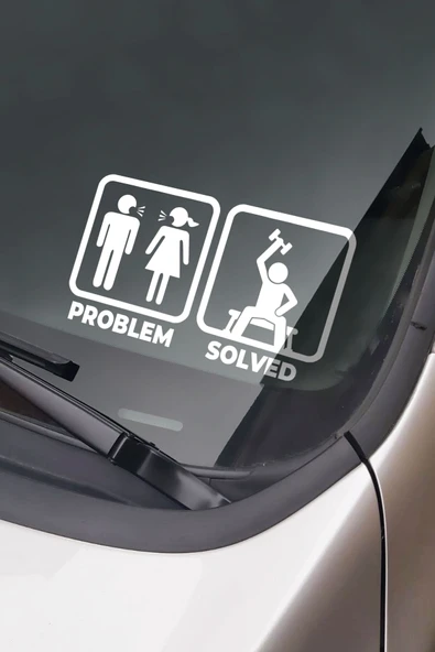 Problem Çözüldü Problem Solved Oto Cam Sticker 20 Cm ürün görseli