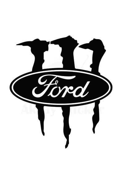 Ford İçin Uyumlu Aksesuar Pençe Monster Oto Sticker Siyah 20*17 Cm ürün görseli