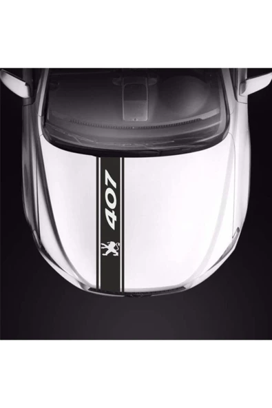 Peugeot 407 İçin Uyumlu Aksesuar Oto Kaput Şerit Sticker ürün görseli 1