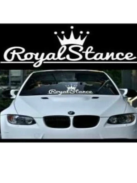 Royal Stance Oto Arka Cam Sticker Beyaz ürün görseli 1