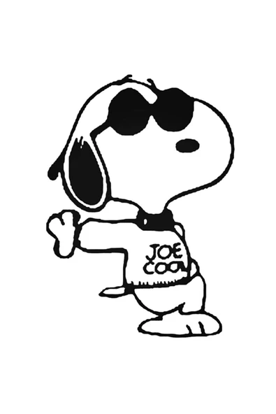 Snoopy Joe Cool The Peanuts Oto Sticker 20 Cm ürün görseli 1