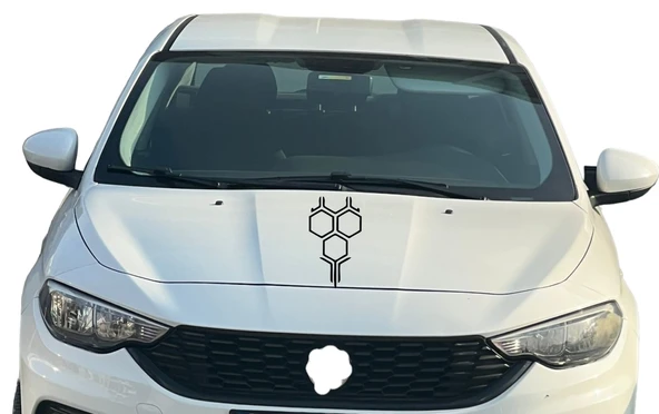 Fiat Marea Için  ÖN KAPUT PETEK  Oto Sticker - Resim 3
