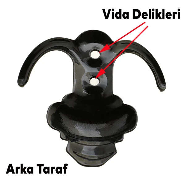 (5 ADET) Metal Siyah Portmanto Mobilya Vestiyer Duvar Dolap Elbise Kıyafet Askısı Askılığı Askılık - 3