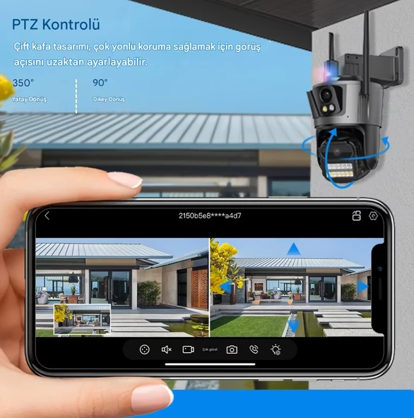 QASUL 12MP HD AI akıllı PTZ WiFi Kamera Ev Uyarı Bilgileri İle Açık Akıllı İnsansı Algılama İzleme - 4