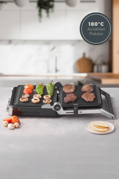 Homend Grilliant 1340h Inox Gövde Döküm Plaka Tost Ve Izgara Makinesi - Resim 4