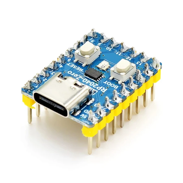 Raspberry Pi Zero RP2040 Dual Core 133Mhz 2Mb Modül  Arm Cortex-M0+ 264Kb Type C Mini Bilgisayar Micropython Ws2812 Rgb Led Micro Kontrolör Geliştirme Kartı