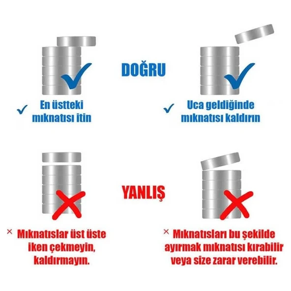 4 Adet 10mm x 3mm Yuvarlak 3mm Havşa Delikli Mıknatıs  Disk Neodyum Buzdolabı Ofis Yazı Not Tahtası Ev Hobi Oyuncak Sihirbazlık Temizlik Kilit - Resim 9