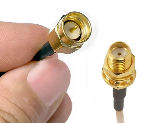RG316 20cm Sma Erkek to Sma Dişi Kablo  RF Uzatma Kablosu Altın Kaplama Soket 0-6GHz Wi-Fi Anten Fpv Bluetooth Router Modem Koaksiyel Gps Gsm Gprs - Resim 2
