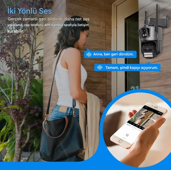QASUL 12MP HD AI akıllı PTZ WiFi Kamera Ev Uyarı Bilgileri İle Açık Akıllı İnsansı Algılama İzleme - 9