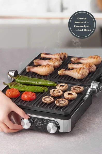 Homend Grilliant 1340h Inox Gövde Döküm Plaka Tost Ve Izgara Makinesi - Resim 3