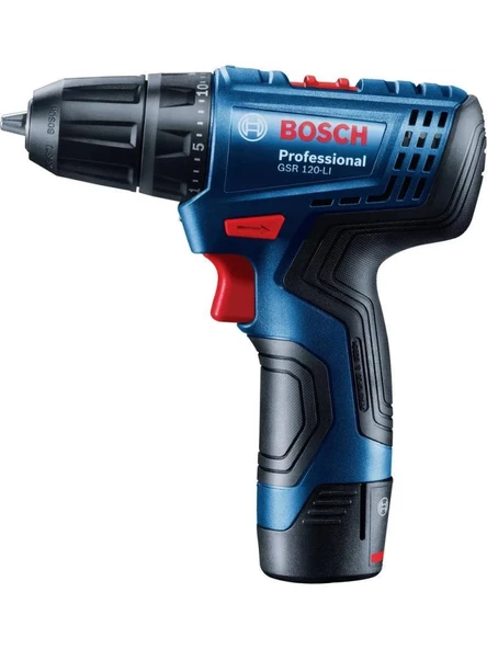 Bosch Professional GSR 120-LI 2 Ah Çift Akülü Vidalama ve GLI 12V-300 Lamba - 06019G8004 - 2