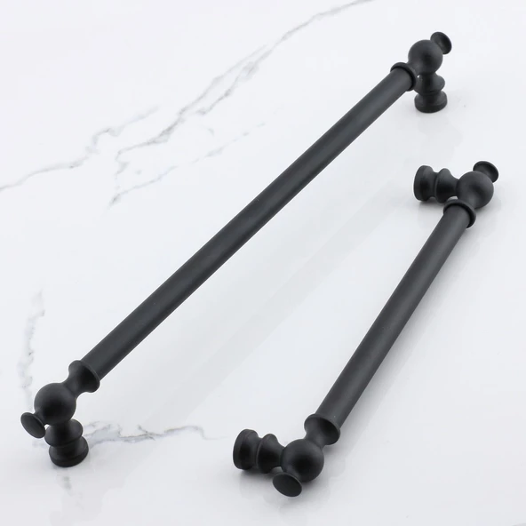 Çekmece Mutfak Mobilya Metal Dolabı Dolap Kapak Kulpu Kulpları Kulbu 288 mm Siyah - Resim 4