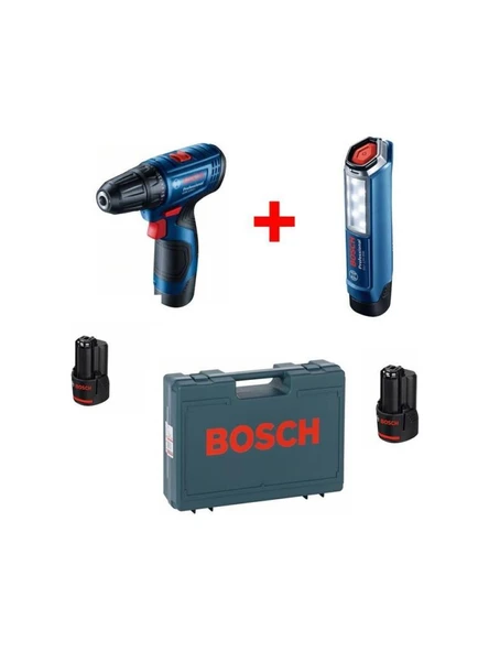 Bosch Professional GSR 120-LI 2 Ah Çift Akülü Vidalama ve GLI 12V-300 Lamba - 06019G8004 - 5