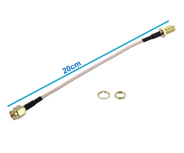 RG316 20cm Sma Erkek to Sma Dişi Kablo  RF Uzatma Kablosu Altın Kaplama Soket 0-6GHz Wi-Fi Anten Fpv Bluetooth Router Modem Koaksiyel Gps Gsm Gprs - Resim 8
