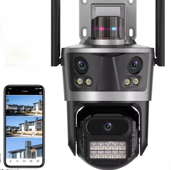 QASUL 12MP HD AI akıllı PTZ WiFi Kamera Ev Uyarı Bilgileri İle Açık Akıllı İnsansı Algılama İzleme