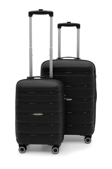 Artemis Polipropilen&Kırılmaz 2'li Valiz Seti Orta&Kabin - Siyah
