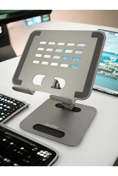 Coverzone iPad Uyumlu Açısı Ayarlanabilir Tablet Stant Sağlam Tabanlı, Katlanabilir Taşınabilir Tutucu NP-T1 - 5
