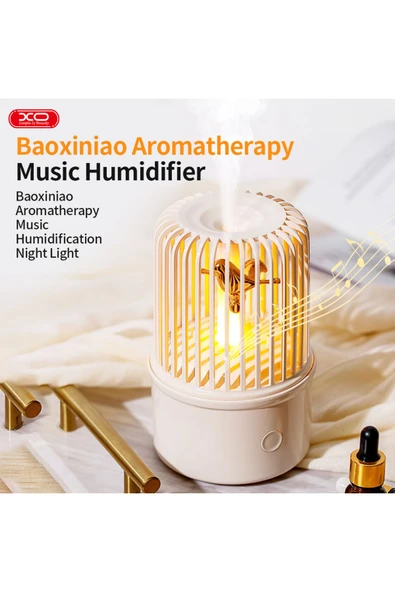 Xo Akıllı Aromaterapi ve Hava Nemlendirici HF07,Müzik ve Renkli Ortam Aydınlatmalı,200ml Su Tank,Sessiz - 4