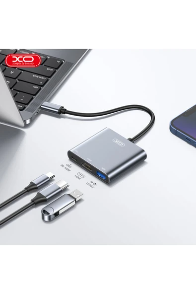 Xo Usb-c Dock Istasyonu,hub011,4k 30hz Hdmı,usb 3.0,100w Pd Şarj Desteği,5 Gbps Veri Aktarma - 2
