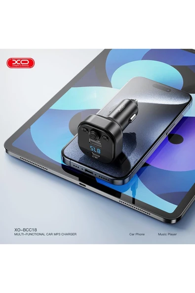 Xo Araç MP3 Şarj Cihazı BCC18-  15W PD Hızlı Şarj,BT V5.3,FM Verici,Çift USB Portu,Kısa Devre Koruma - 3