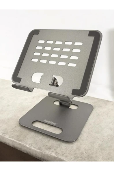 Coverzone iPad Uyumlu Açısı Ayarlanabilir Tablet Stant Sağlam Tabanlı, Katlanabilir Taşınabilir Tutucu NP-T1 - 4