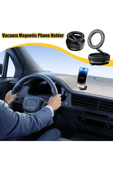 Coverzone Kablosuz Araç Içi Telefon Tutucu Araç Içi Montaj Güçlü Vakumlu Manyetik Telefon Tutucu K11 - Resim 5
