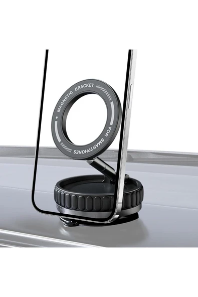 Coverzone Kablosuz Araç Içi Telefon Tutucu Araç Içi Montaj Güçlü Vakumlu Manyetik Telefon Tutucu K11 - Resim 3