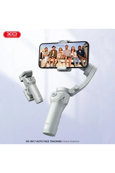 Xo Smart Gimbal Stabilizer SS17,Yüz Takibi,330°,Telefon Video Stabilizatörü,3600 mAh,Gimbal Show Uyumlu - Resim 2