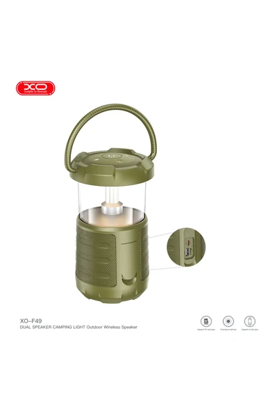 Xo F49 Outdoor Kablosuz Bluetooth Hoparlör | Kamp Işığı | 3600 mAh | Çift Hoparlör |  BT V5.3 - 4