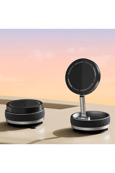Coverzone Kablosuz Araç Içi Telefon Tutucu Araç Içi Montaj Güçlü Vakumlu Manyetik Telefon Tutucu K10B - Resim 4