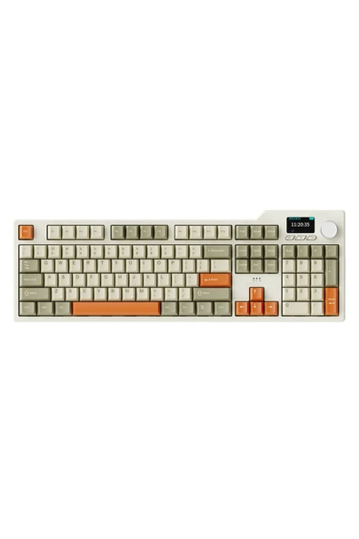 Coverzone Ajazz AK35i V3 Kablosuz Mekanik Oyuncu Klavyesi-Gasket Gövde Yapısı TFT Ekranlı Bej/Avakado Switch