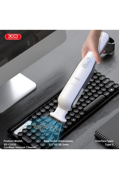 Xo Kablosuz Taşınabilir Araç ve Ev Süpürgesi|65W Güç|56.400 RPM|5000mAh Batarya|Yıkanabilir HEPA Filtre - 2