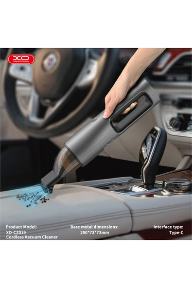 Xo Kablosuz Taşınabilir Elektrikli Süpürge|Hepa Filtre|80W|5000mAh|120ml Toz Haznesi|Düşük Gürültü<80dB - 3