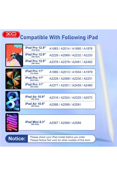 Xo Tablet Kalemi,stylus Kalemi St-05,ipad2018 Için Stylus Kalem, Avuç Içi Reddi,manyetik Kablosuz Şarj - 5