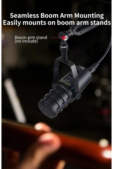 Coverzone Profesyonel Stüdyo Mikrofon, Dinamik Aralık – 88dB, Hassasiyet -43dB±1dB, Yayıncı Mikrofonu PW12 - Resim 7