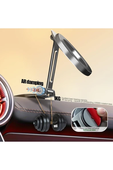 Coverzone Kablosuz Araç İçi Cep Telefonu Tutucu Açısı Ayarlanabilir Süper Güçlü Manyetik Telefon Tutucu H850 - Resim 3