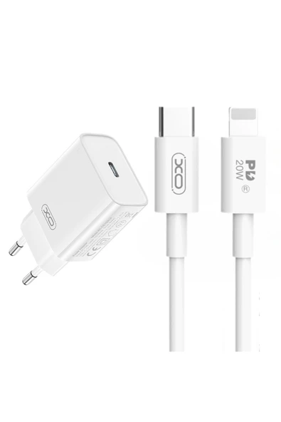 Xo Hızlı Şarj Adaptörü CE15|Lightning Kablo|20W Max Power|Akım Korumalı|Hızlı Şarj Çip