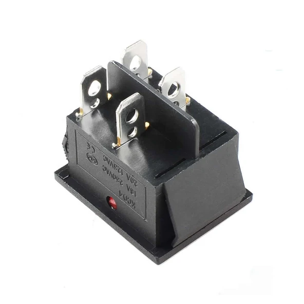 16A 250V On / Off Anahtar  Latch 4 Pin Buton Yüksek Akım Kcd4 Led Işıklı Switch Panel Tip Montaj Kutu Güç Kontrol Makine Motor Araba - 7