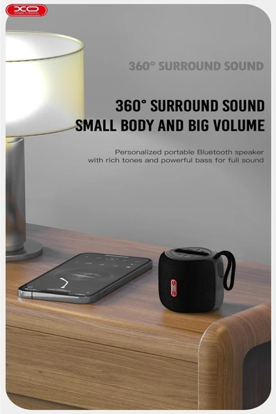 Xo 360° Bluetooth Hoparlör F38,bt V5.1,1200mah Batarya,57mm Hoparlör Ünitesi,tf Kart & Fm Radyo - 6