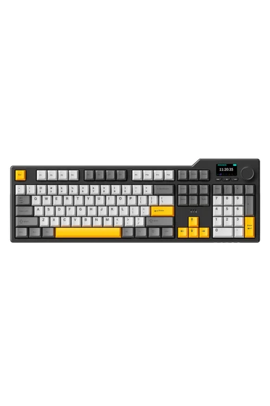Coverzone Ajazz AK35i V3 Kablosuz Mekanik Oyuncu Klavyesi-Gasket Gövde Yapısı TFT Ekranlı Mavi/Avakado Switch
