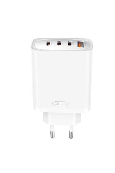 Xo CE23 Çoklu Hızlı Şarj Adaptörü,4 Cihaza Kadar Şarj,3 Type-C 1 Usb-A,65W Max Power,Akım Korumalı