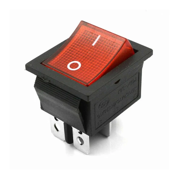 16A 250V On / Off Anahtar  Latch 4 Pin Buton Yüksek Akım Kcd4 Led Işıklı Switch Panel Tip Montaj Kutu Güç Kontrol Makine Motor Araba - 6